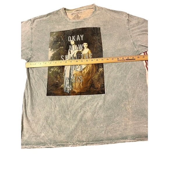 Fifth Sun Top "Okay Now Spill the Tea Sis" Mint Green Tie Dye Size X-Large - Picture 3 of 7